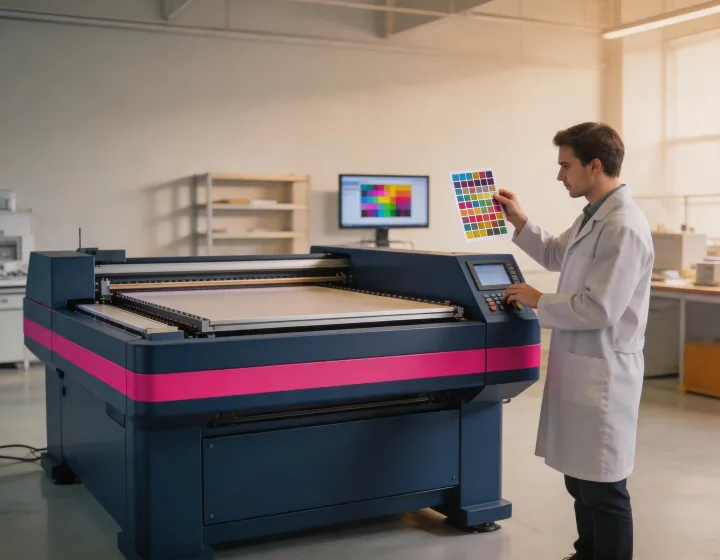 Mimaki UV flatbed printer in a colour-managed production lab